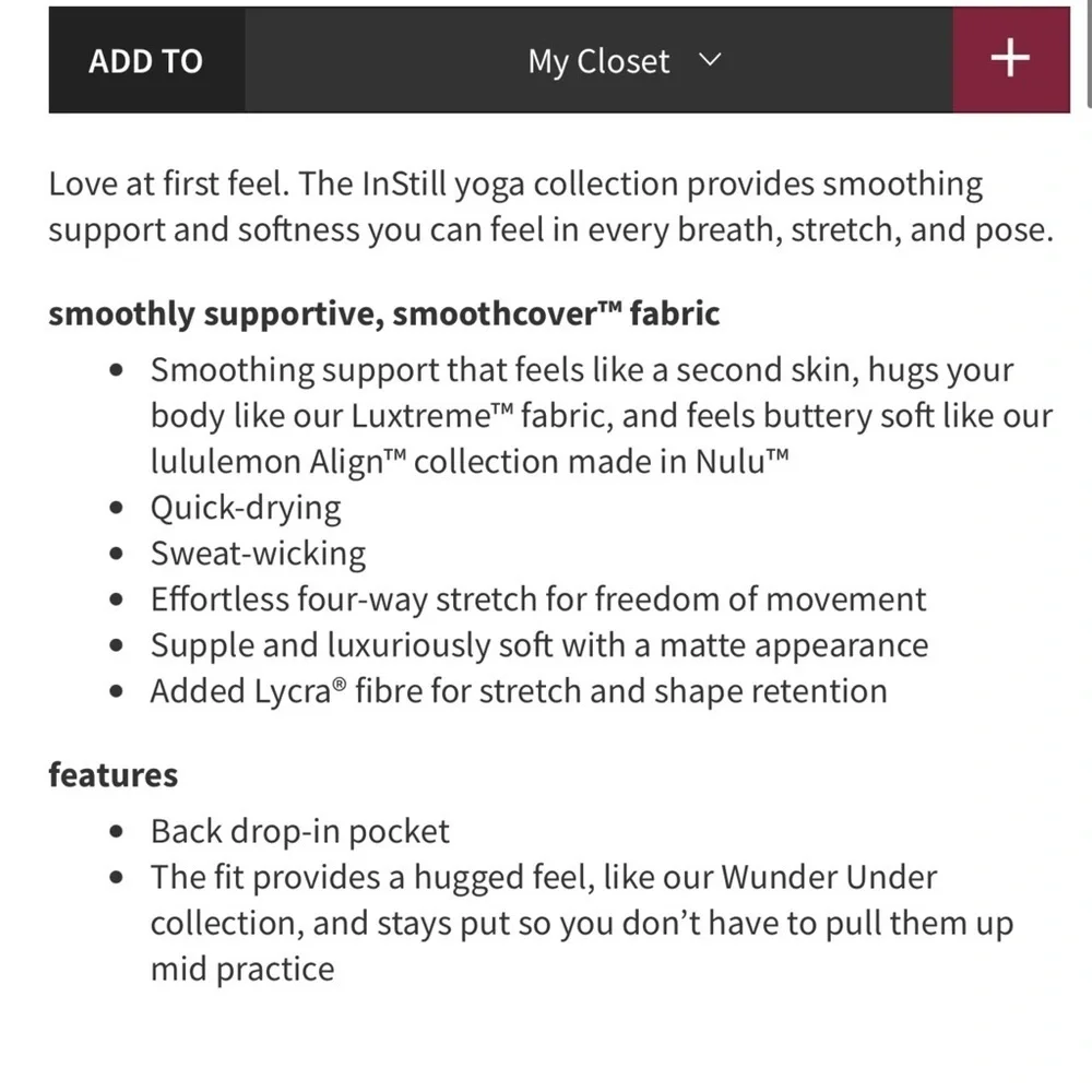 lululemon athletica lululemon instill